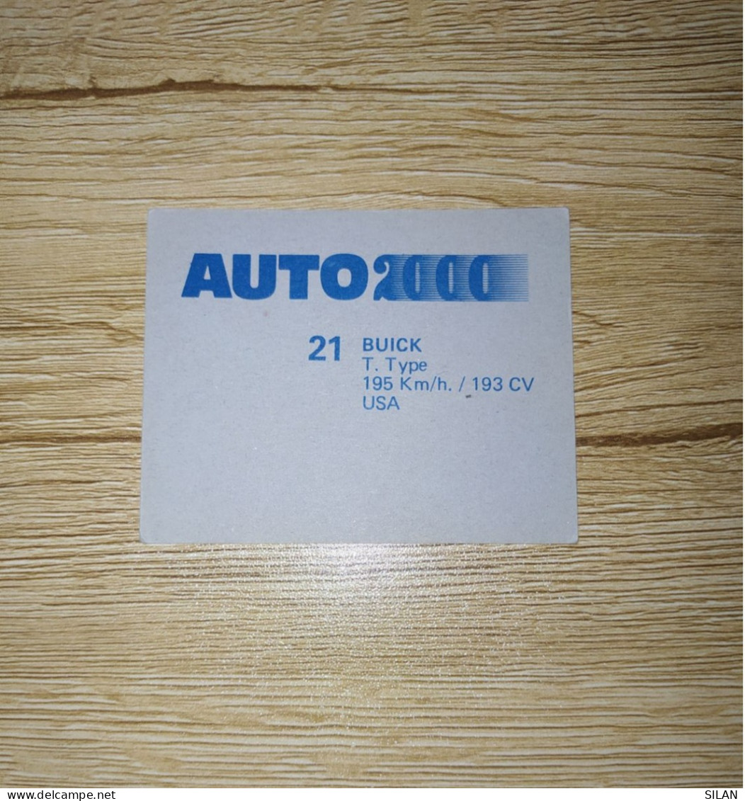 Cromo Año 1988 Auto 2000 BUICK T. TYPE - Voitures