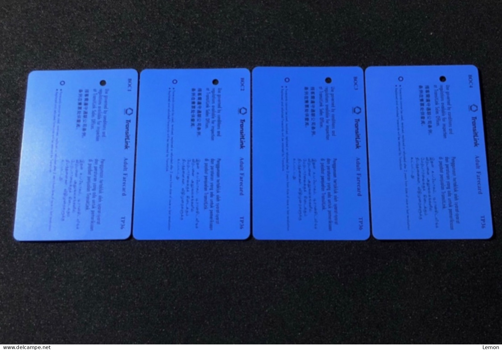 Singapore SMRT TransitLink Metro Train Subway Ticket Card, Bank Of China Singapore Branch, Set Of 4 Used Cards - Singapur