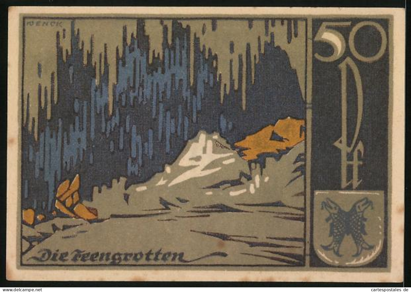 Notgeld Saalfeld / Saale 1921, 50 Pfennig, In Den Feengrotten  - Lokale Ausgaben