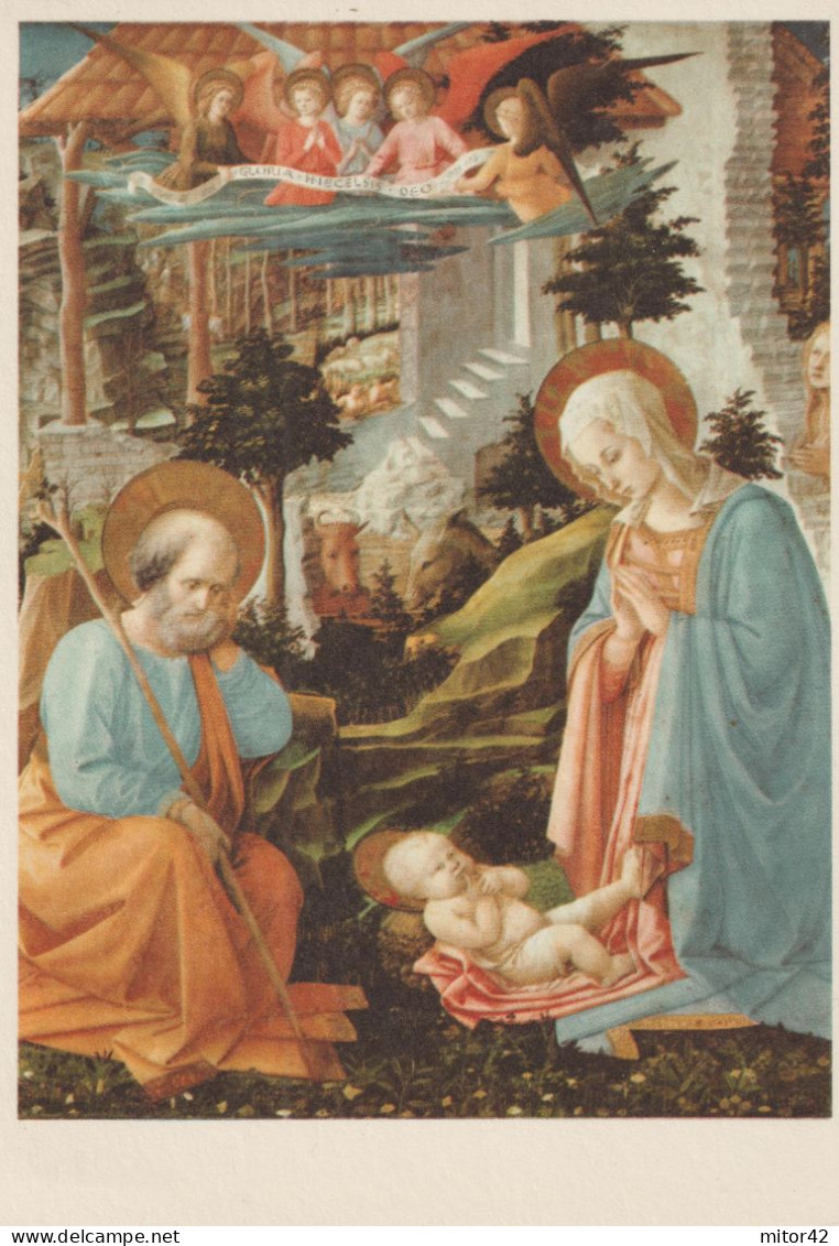 188-Religione-Cristianesimo-Presepe-L' Adorazione Del Bambino-Filippo Lippi-Firenza-Galleria Degli Uffizi - Jesus