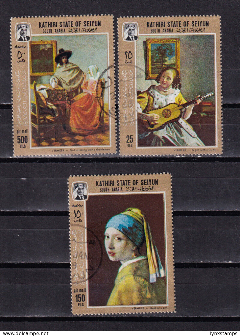 LI07 UAE Seiyun 1967 Paintings By Johannes Vermeer Used Stamps - Otros & Sin Clasificación