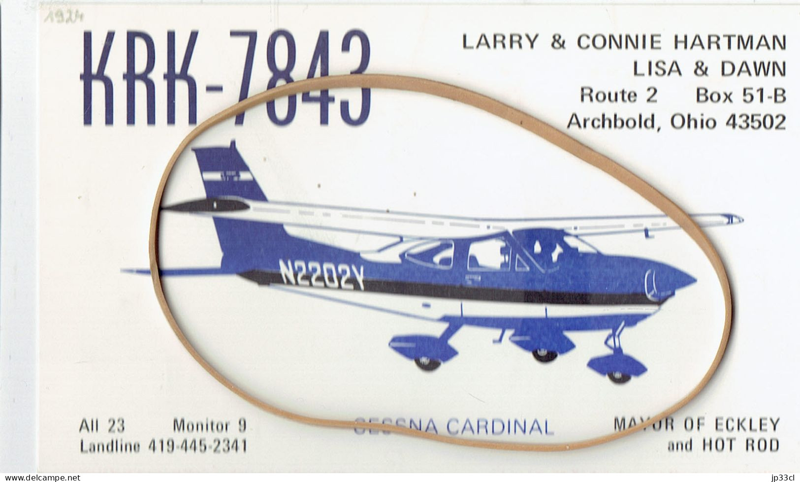 Avion, Airplane, Vliegtuig (Cesna Cardinal N2202Y) Sur CP De Larry Hatman, Archbold, Ohio, USA, 1971 - 1946-....: Modern Era