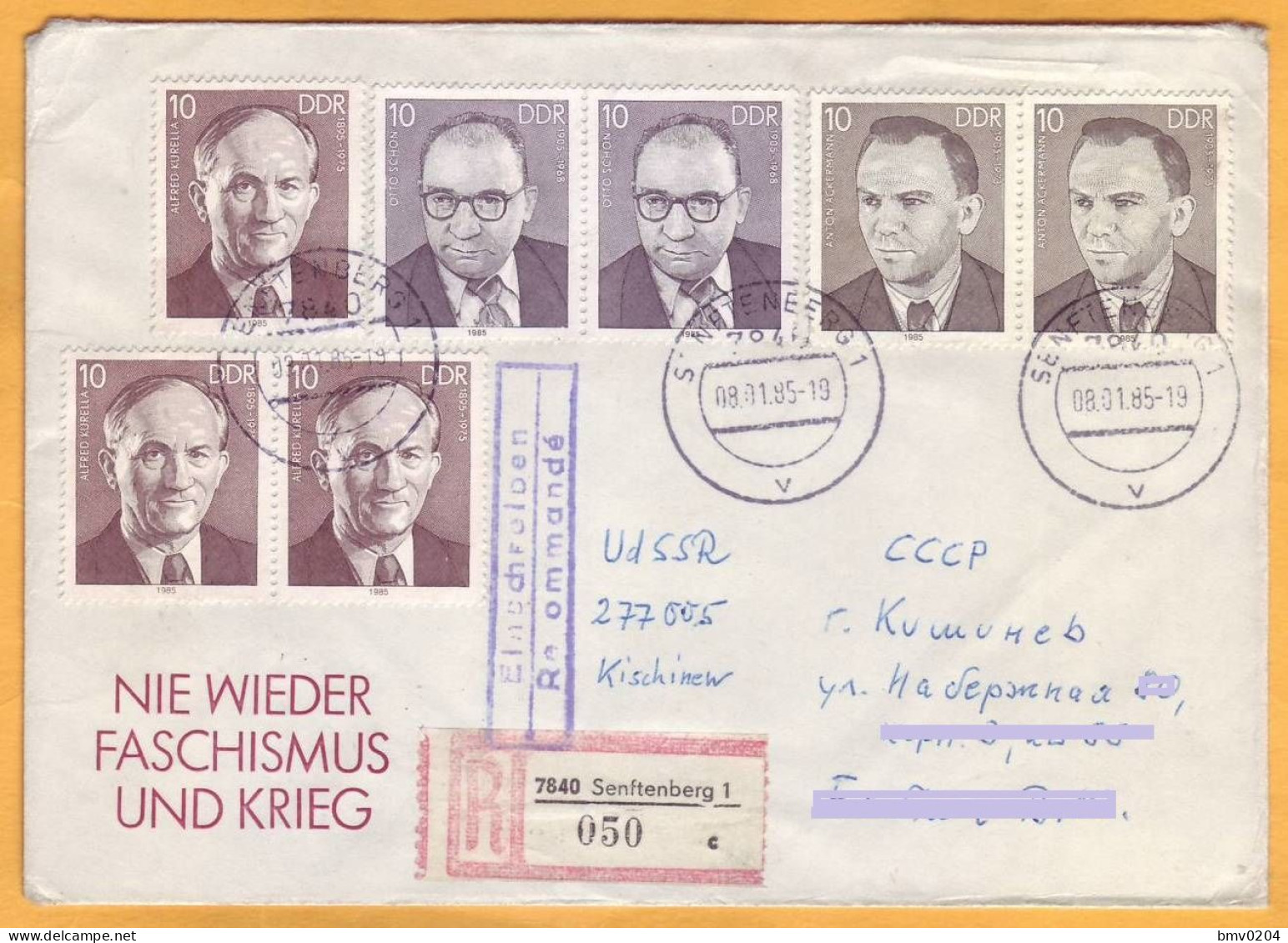 1985 DDR  Nie Wieder Faschismus Und Krieg - Cartas & Documentos