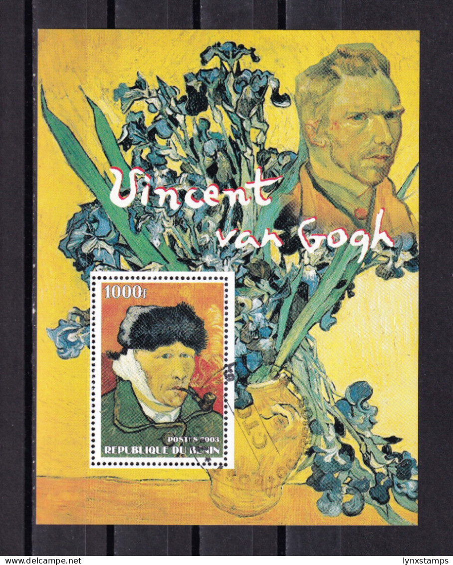 LI07 Benin 2003 Vincent Van Gogh Cinderella Used Mini Sheet - Erinnophilie