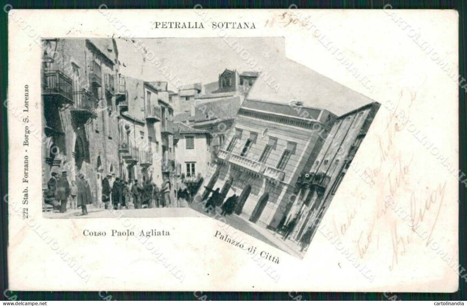 Palermo Petralia Sottana ABRASA Cartolina KVM0389 - Palermo