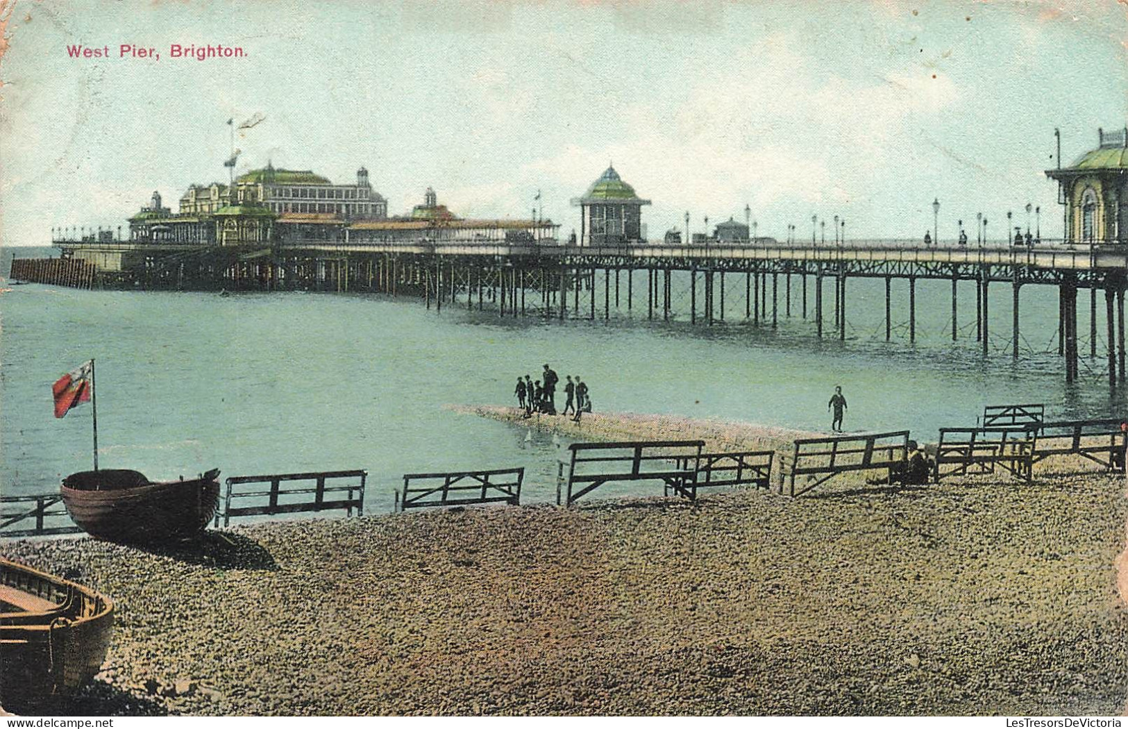 ROYAUME-UNI - West Plier - Brighton - Vue Sur La Plage - La Mer - Animé - Colorisé - Carte Postale Ancienne - Brighton