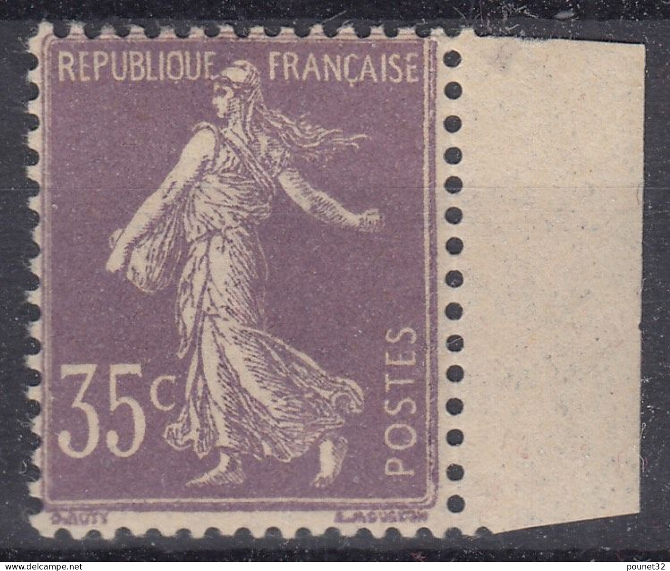 TIMBRE FRANCE SEMEUSE CHIFFRES MAIGRES N° 136 NEUVE ** GOMME SANS CHARNIERE - COTE 450 € - 1906-38 Semeuse Con Cameo