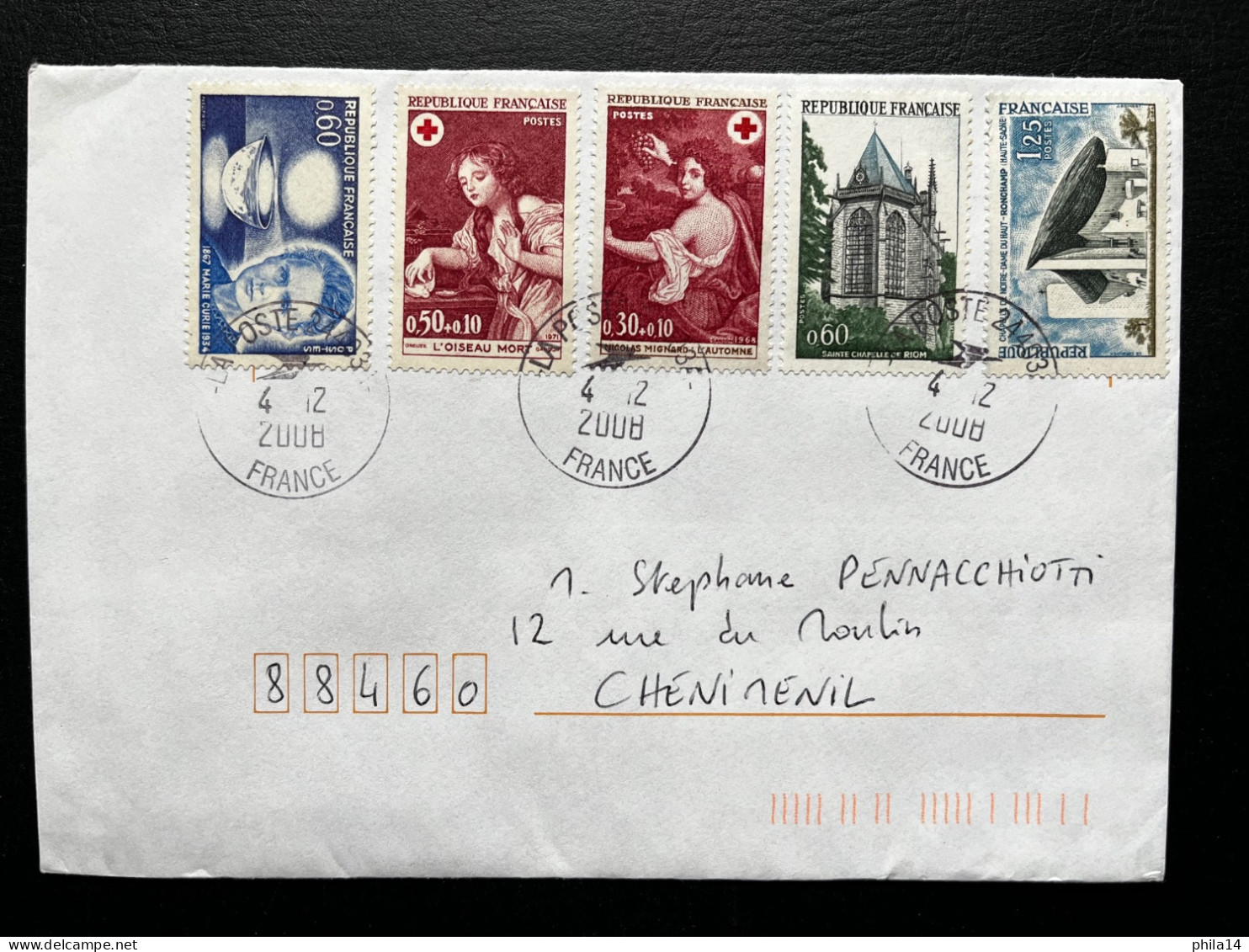 SP FRANCE ENVELOPPE / LA POSTE 24403 2008 POUR CHENIMENIL / AFFRANCHISSEMENT PHILATELIQUE - 1961-....