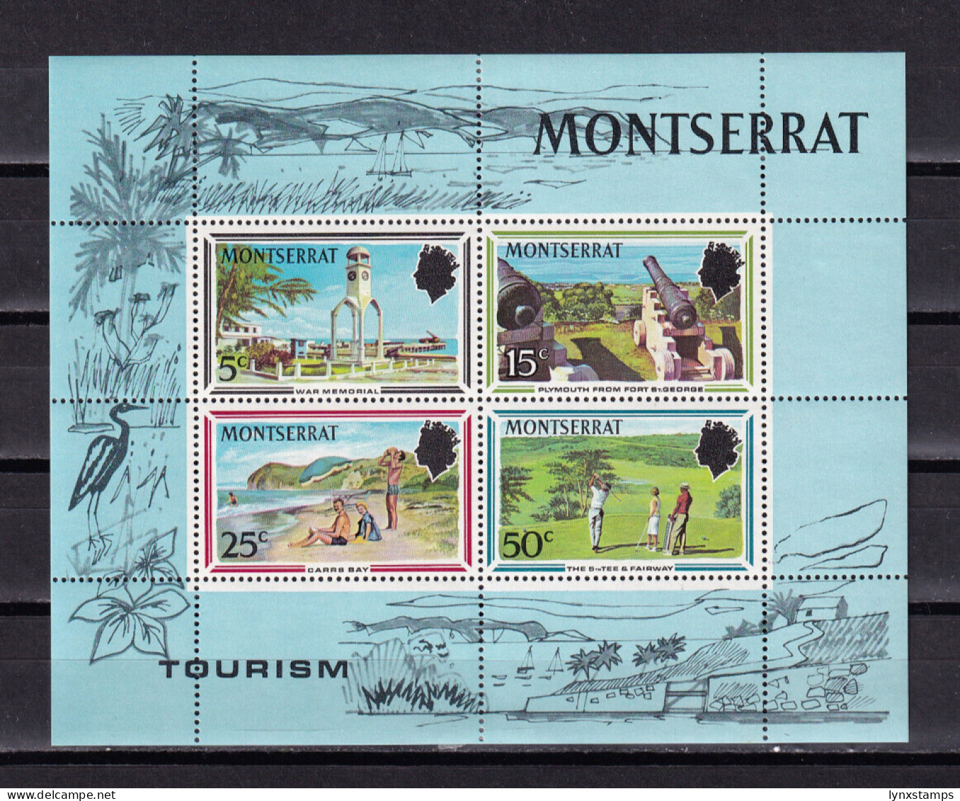 LI07 Montserrat 1970 Tourism Mint Hinged Stamps Mini Sheet - Montserrat