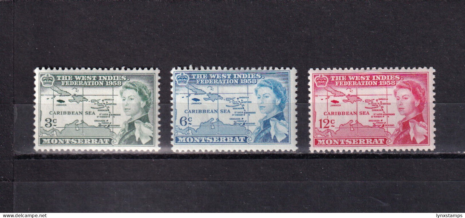 LI07 Montserrat 1958 West Indies Federation Mint Hinged Stamps - Montserrat