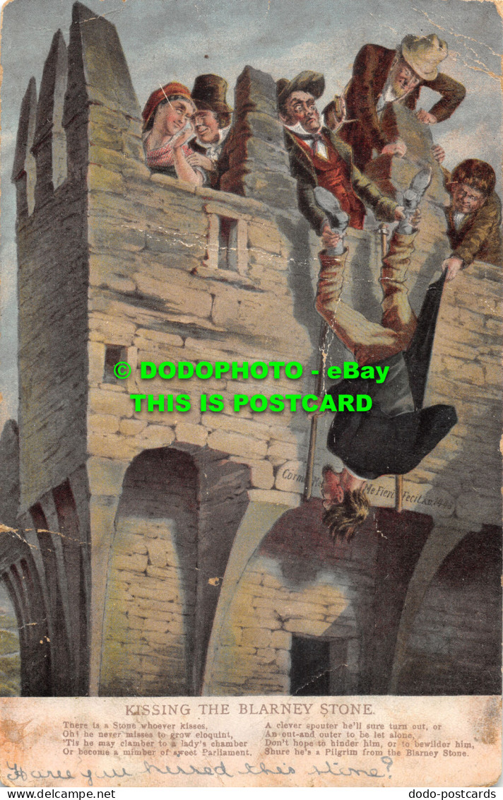 R475150 Kissing The Blarney Stone. There Is A Stone Whoever Kisses. W. Lawrence. - World