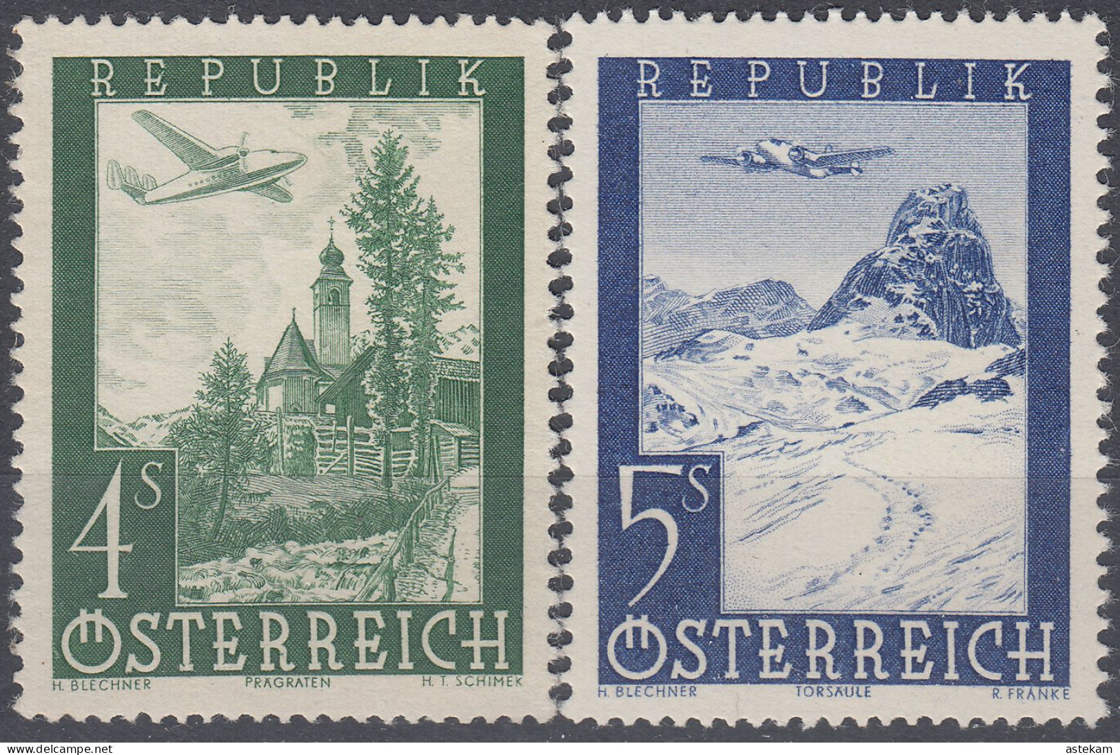 AUSTRIA 1947, TWO SEPARATE MNH STAMPS Of SERIES With AIRPLANES With GOOD QUALITY, *** - Ungebraucht