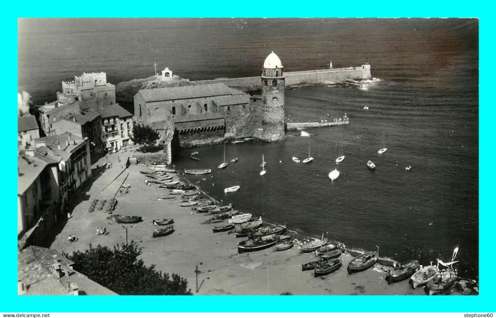 A764 / 195 66 - COLLIOURE Port Et Eglise En Avion Au Dessus De - Collioure