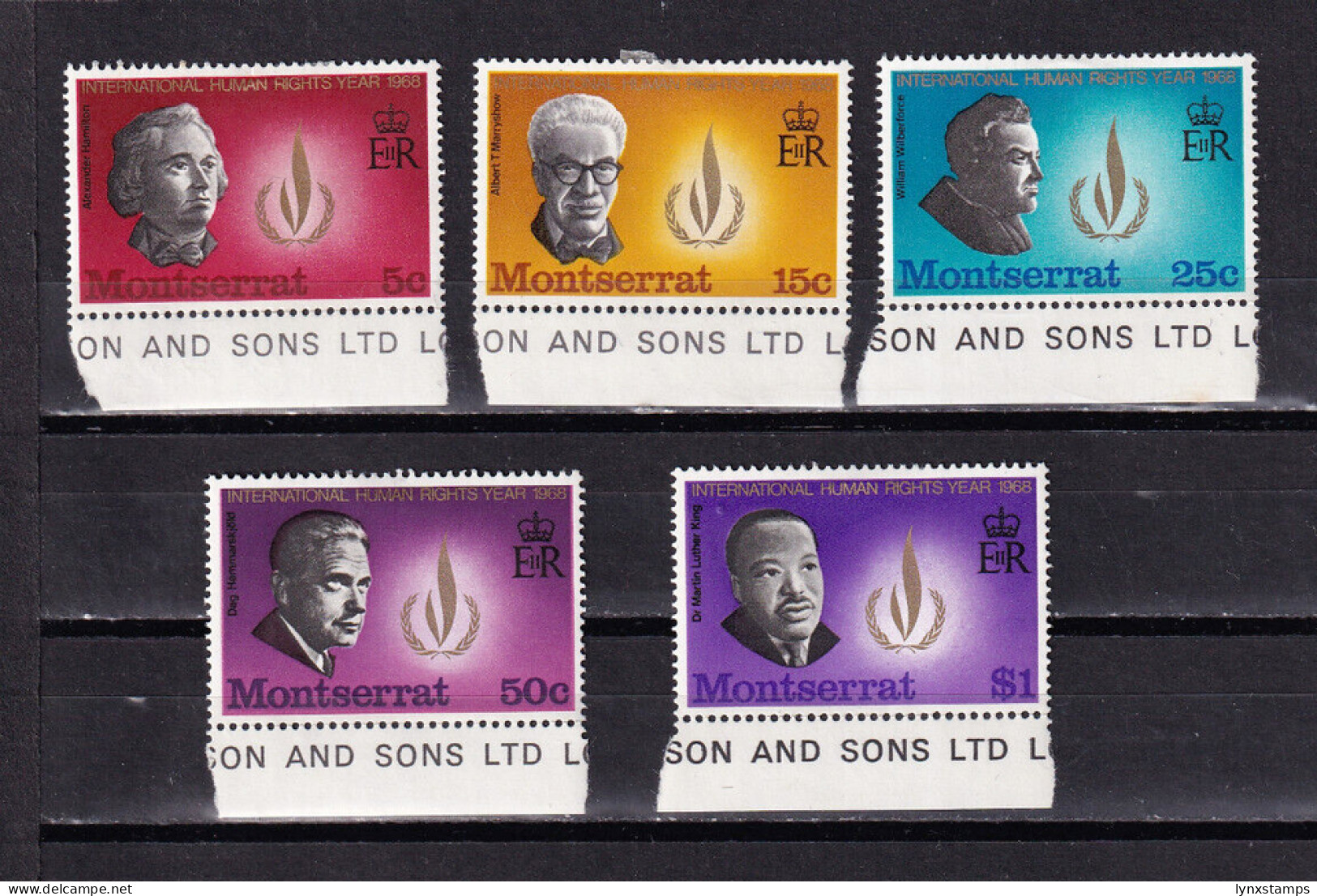LI07 Montserrat 1968 International Human Rights Year Mint Hinged Stamps - Montserrat