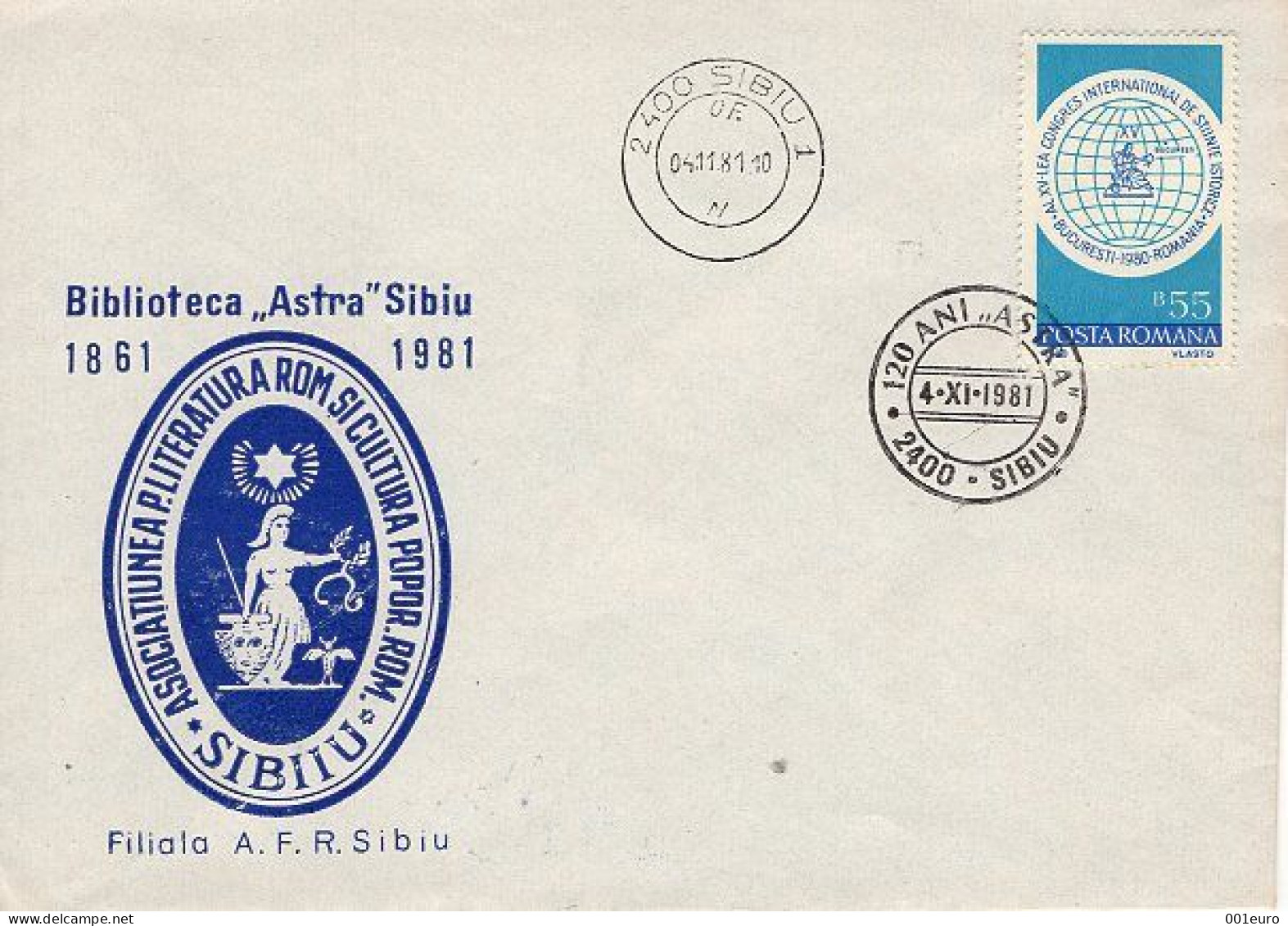 ROMANIA 1981: "ASTRA" LIBRARY - 120 YEARS Specia; Cover- Registered Sending! Envoi Enregistre! - Entiers Postaux