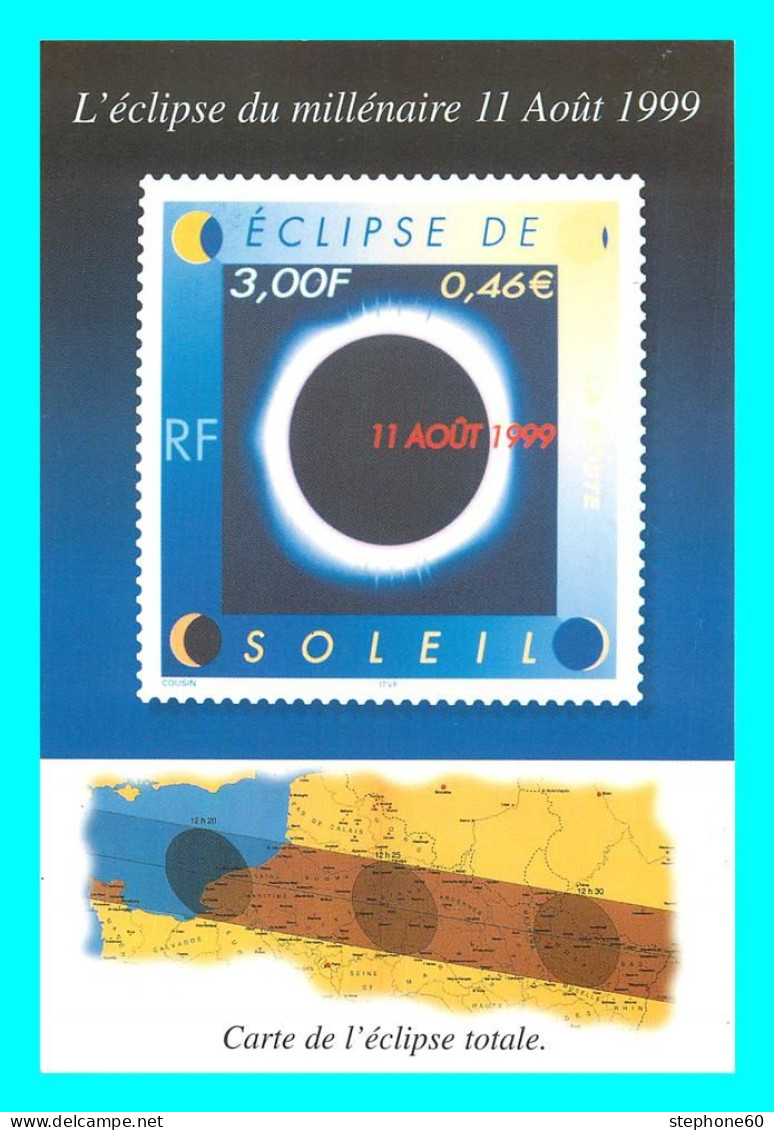 A771 / 529 Carte Pub LA POSTE Timbre Eclipse De Soleil 1999 - Publicité