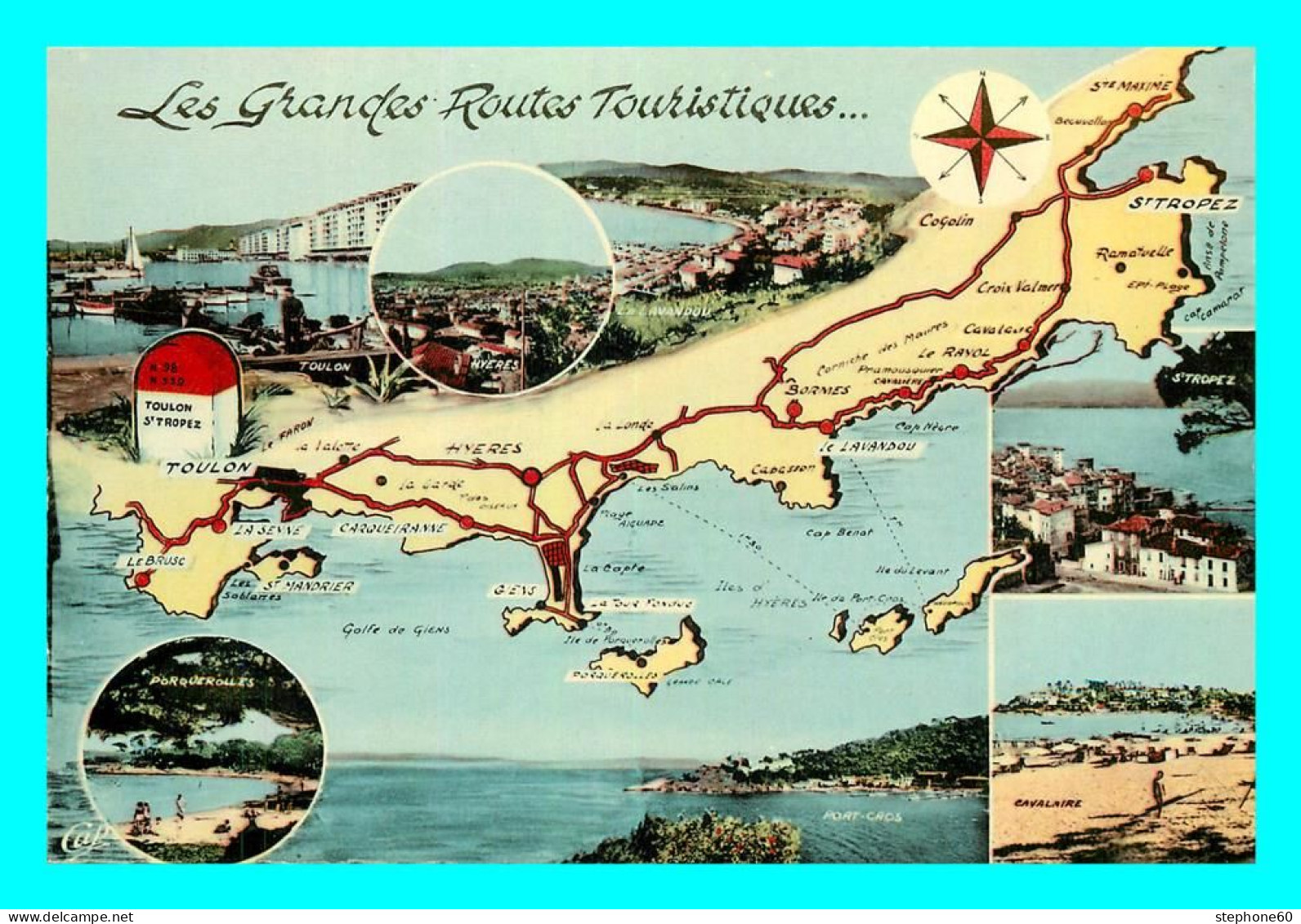 A771 / 385 CARTE GÉOGRAPHIQUE Les Grandes Routes Touristiques Toulon Saint Tropez - Landkarten