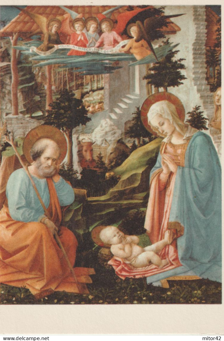 198-Religione-Cristianesimo-Presepe-L' Adorazione Del Bambino-Filippo Lippi-Firenze-Galleria Degli Uffizi - Gesù