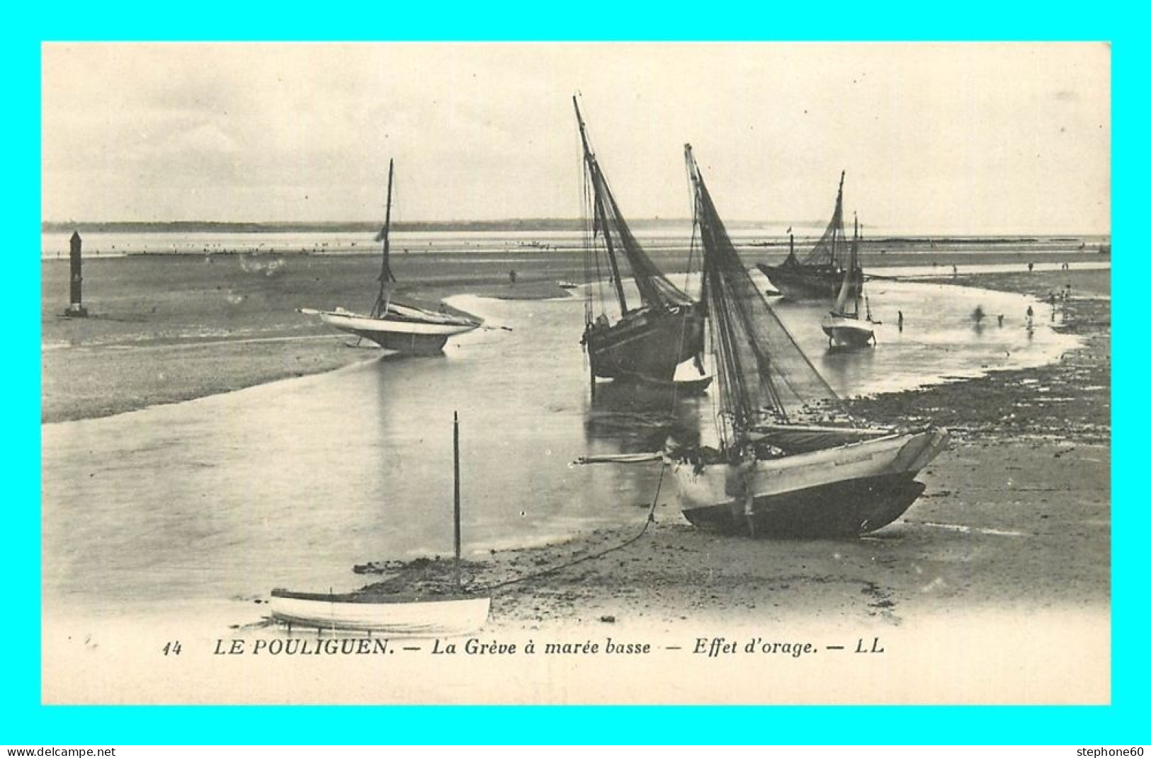 A774 / 087 44 - LE POULIGUEN La Greve à Marée Basse Effet D'Orage ( Bateau ) - Le Pouliguen