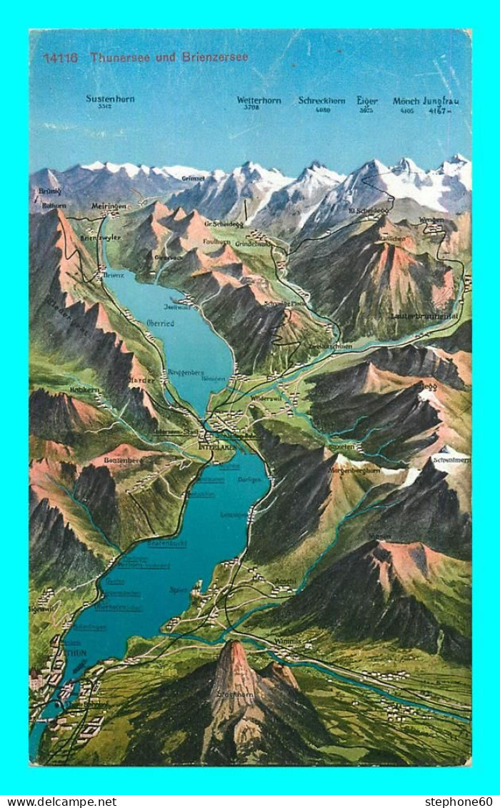 A777 / 571 CARTE GÉOGRAPHIQUE Thunersee Und Brienzersee - Mapas