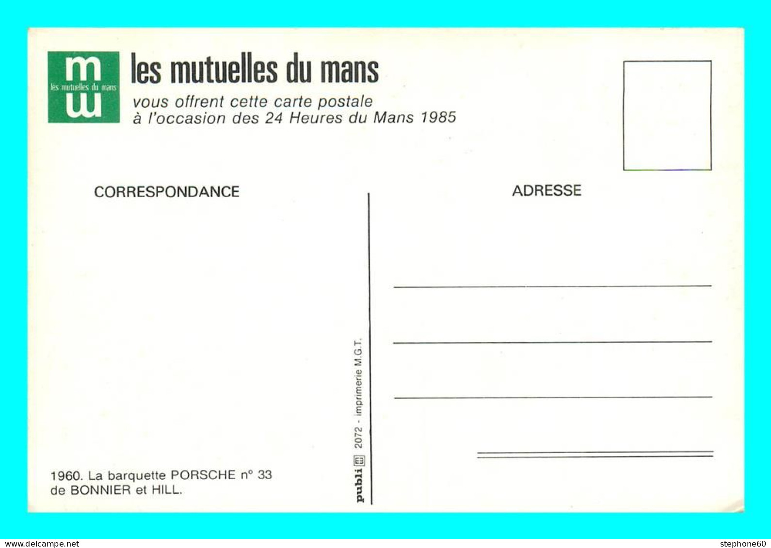 A779 / 135 La Barquette PORCHE De BONNIER Et HILL ( Voiture ) - Passenger Cars