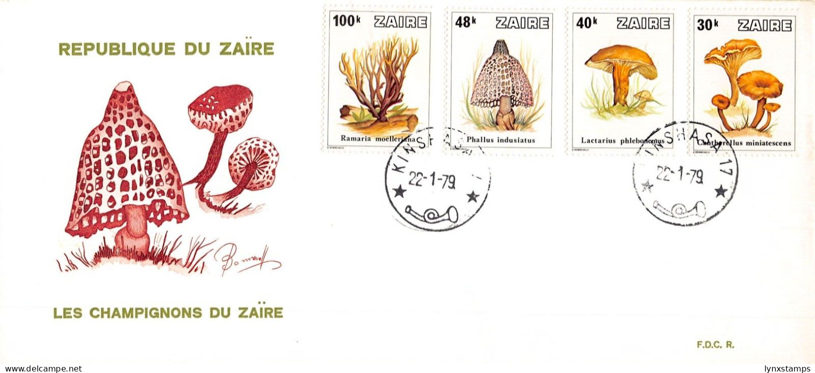 G018 Zaire Congo 1979 Mushrooms FDC - 1971-1979