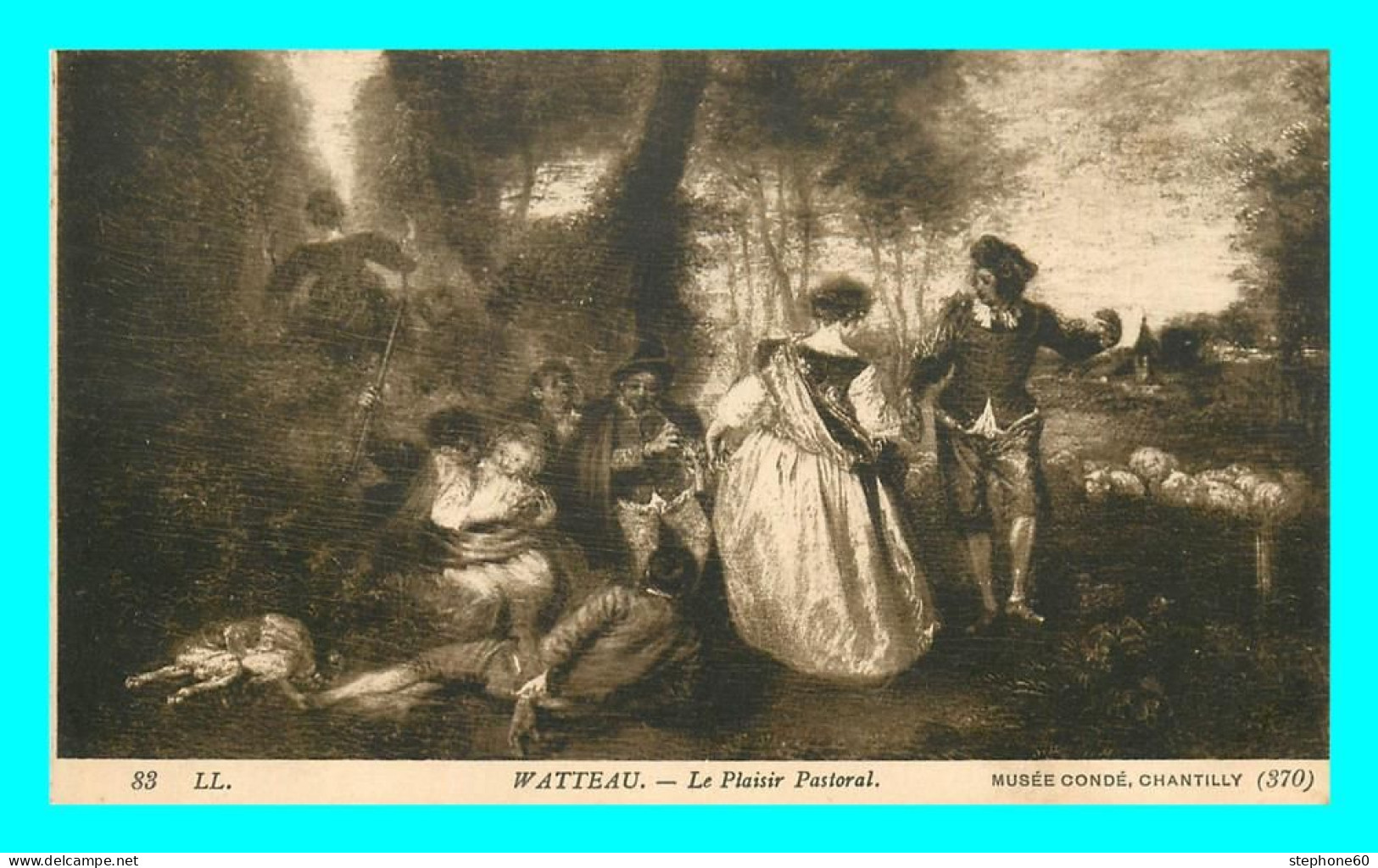 A784 / 075 Tableau Watteau Plaisir Pastoral - Peintures & Tableaux