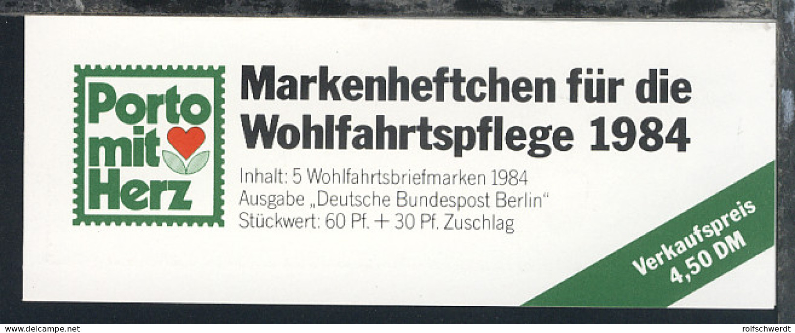 1984/90 15 Markenheftchen Wohlfahrt, Diakonie, Sport, Rotkreuz