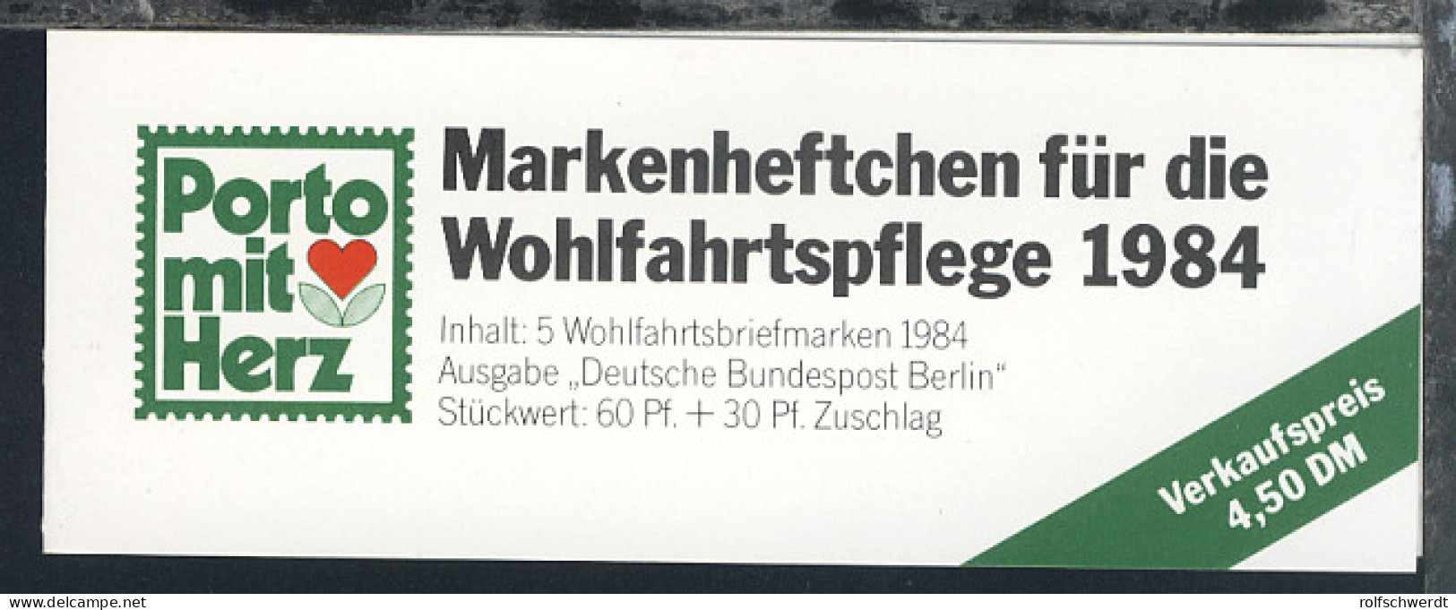 1984/90 15 Markenheftchen Wohlfahrt, Diakonie, Sport, Rotkreuz