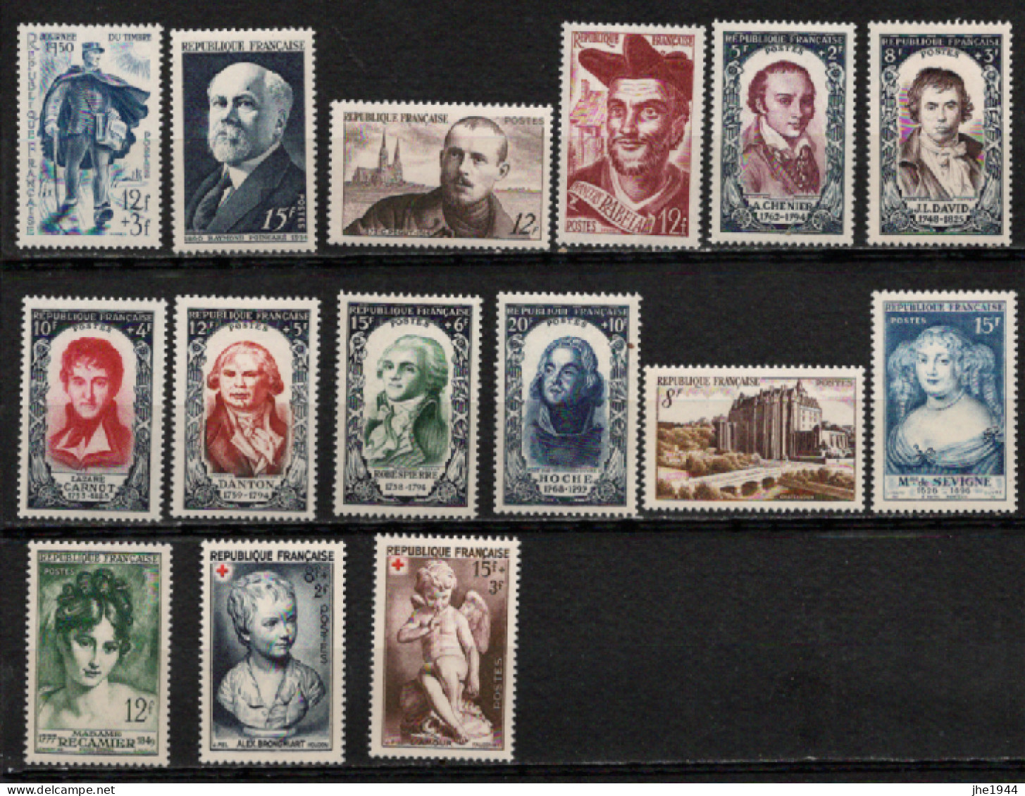 France Année Compléte 1950 N° 863 à 877 Neufs ** Soit 15 Timbres - 1950-1959