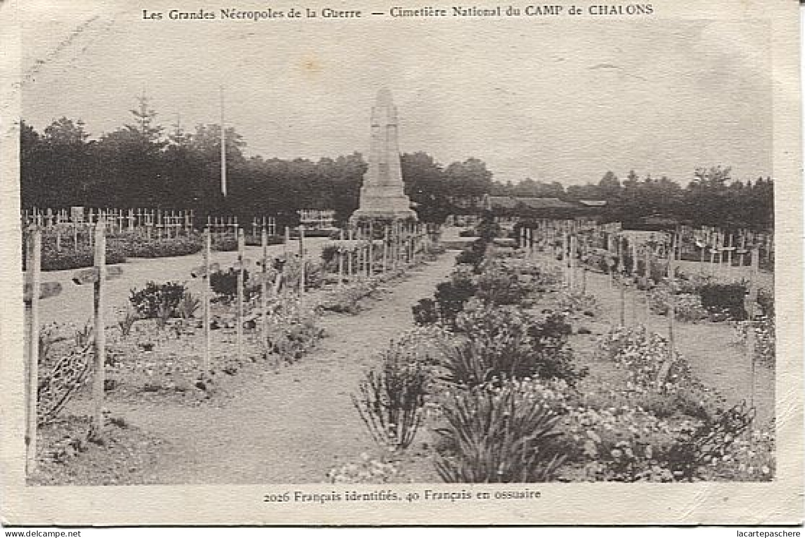 X124864 MARNE CAMP DE CHALONS MOURMELON CIMETIERE NATIONAL 2026 FRANCAIS IDENTIFIES 40 FRANCAIS EN OSSUAIRE WW1 WWI - Camp De Châlons - Mourmelon