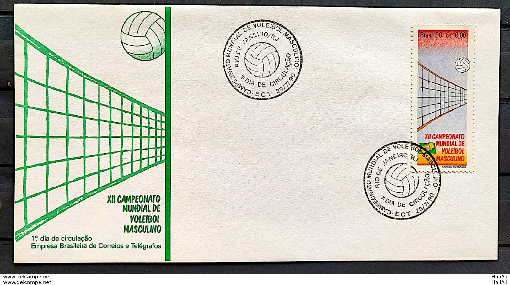 Brazil Envelope FDC 508 1990 Volleyball CBC RJ 2 - FDC