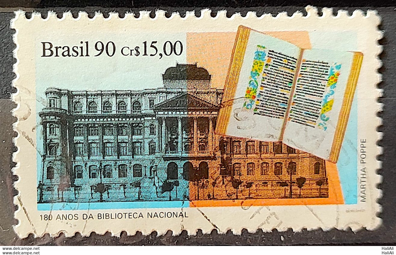 C 1708 Brazil Stamp Book Day Literature National Library 1990 Circulated 3 - Gebruikt