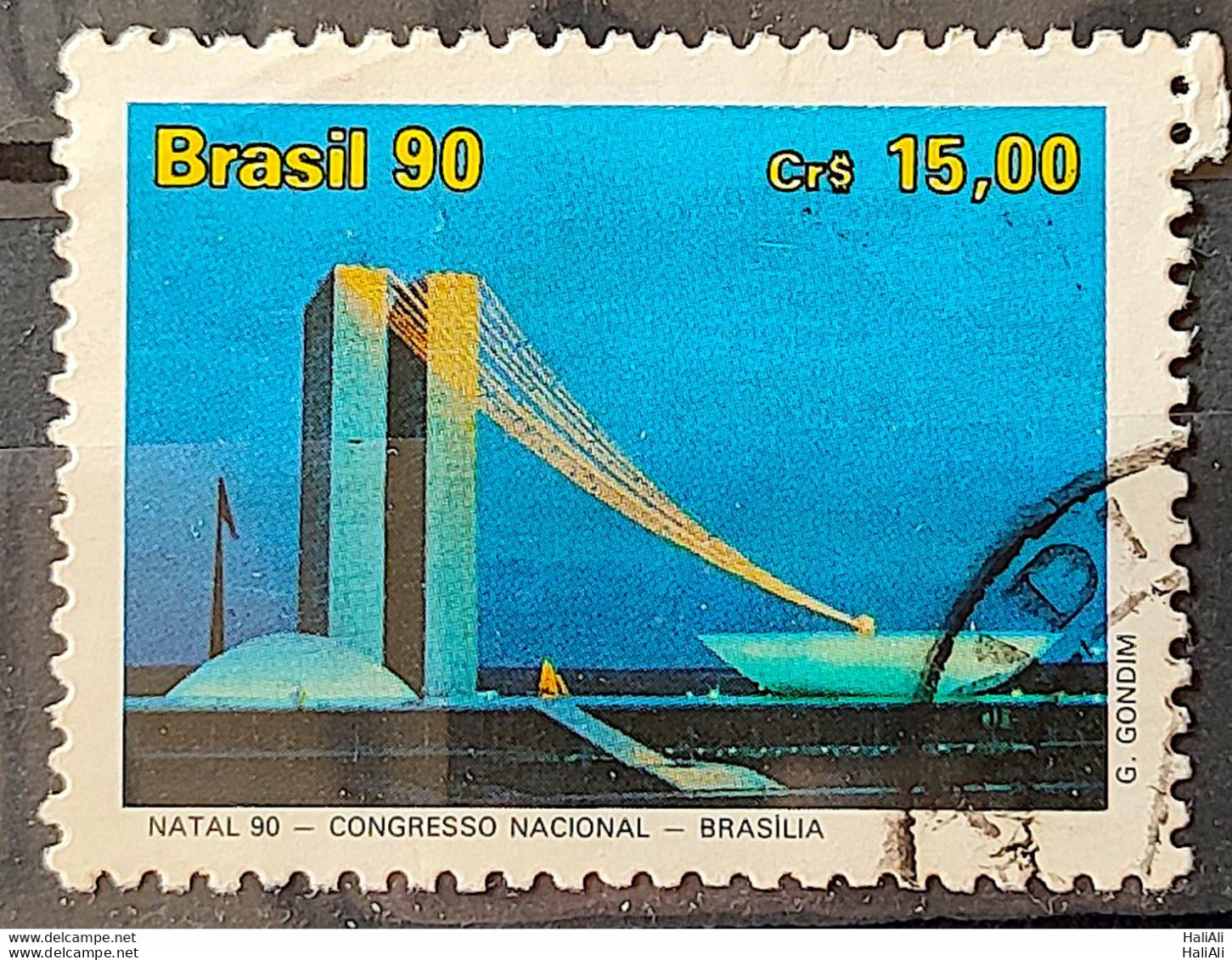 C 1712 Brazil Stamp Christmas Religion Brasilia National Congress 1990 Circulated 1 - Oblitérés