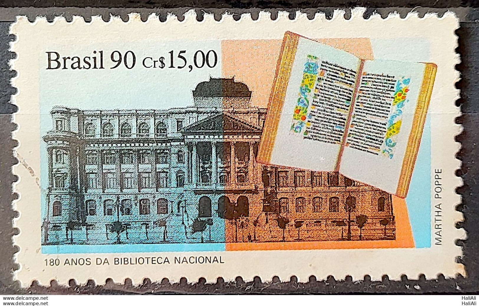 C 1708 Brazil Stamp Book Day Literature National Library 1990 Circulated 4 - Usados