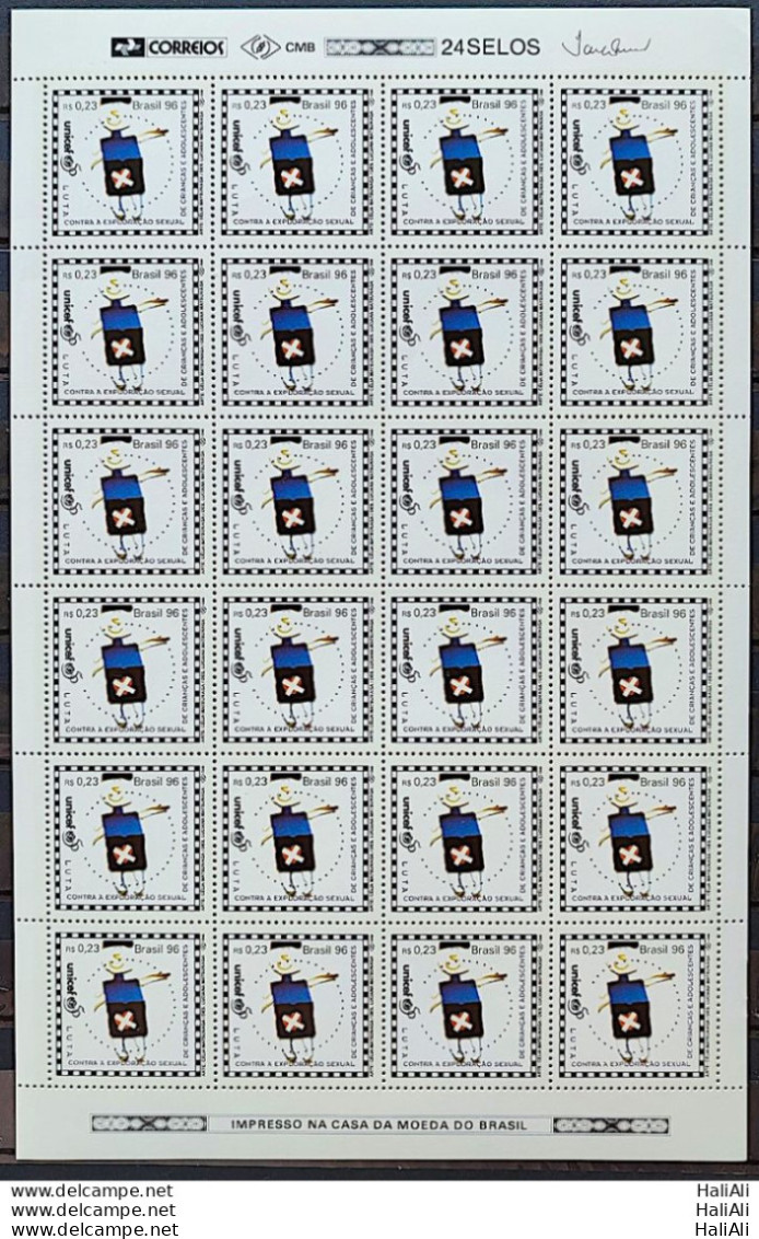 C 1990 Brazil Stamp UNICEF United Nations Child Infant 1996 Sheet - Neufs