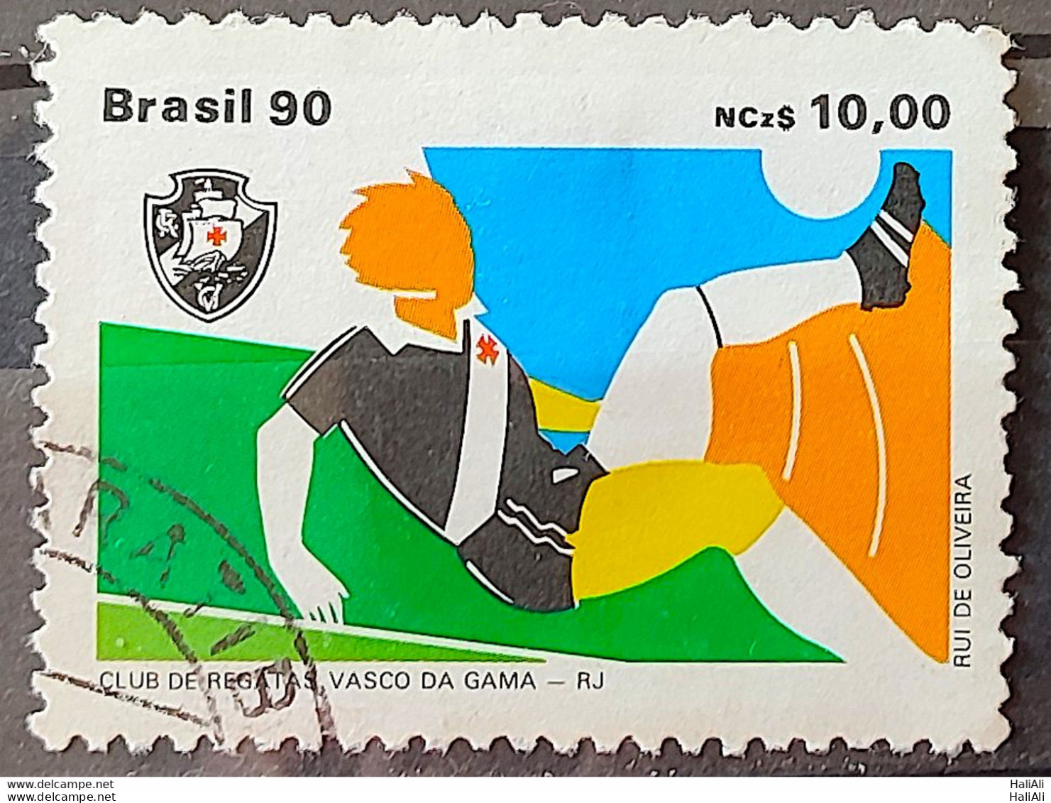 C 1672 Brazil Stamp Vasco Da Gama Football Clubs 1990 Circulated 1 - Usati