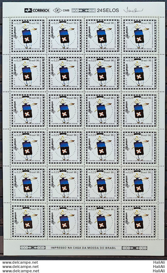 C 1990 Brazil Stamp Unicef United Child Children 1996 Sheet - Unused Stamps