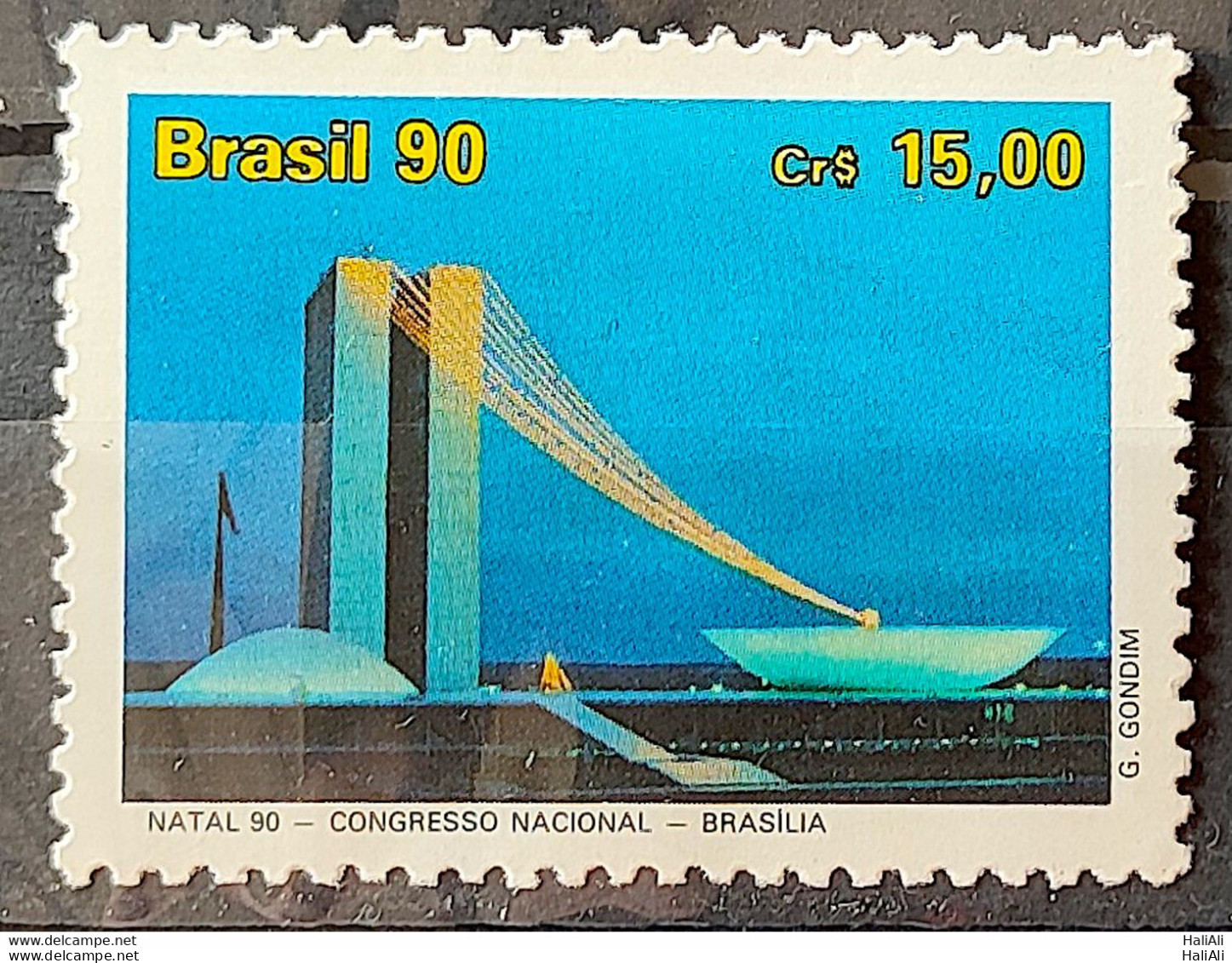 C 1712 Brazil Stamp Christmas Religion Brasilia National Congress 1990 - Unused Stamps