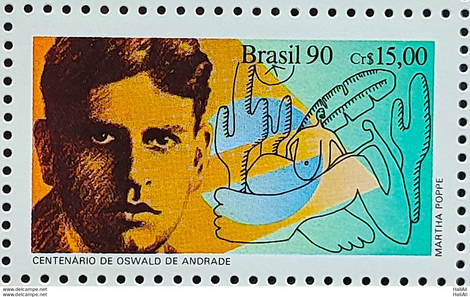 C 1709 Brazil Stamp Of The Book Literature Oswald De Andrade 1990 - Nuovi