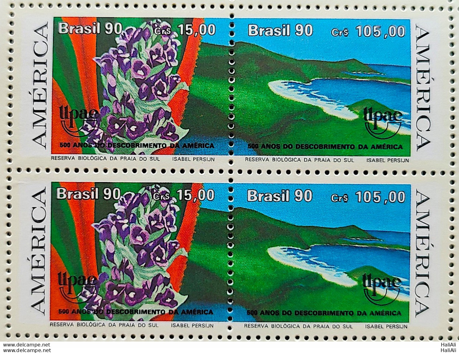 C 1706 Brazil Stamp Of The Biological Reserve Praia Do Sul Gravata And Restinga UPAEP 1990 Setenant Block Of 4 - Ongebruikt