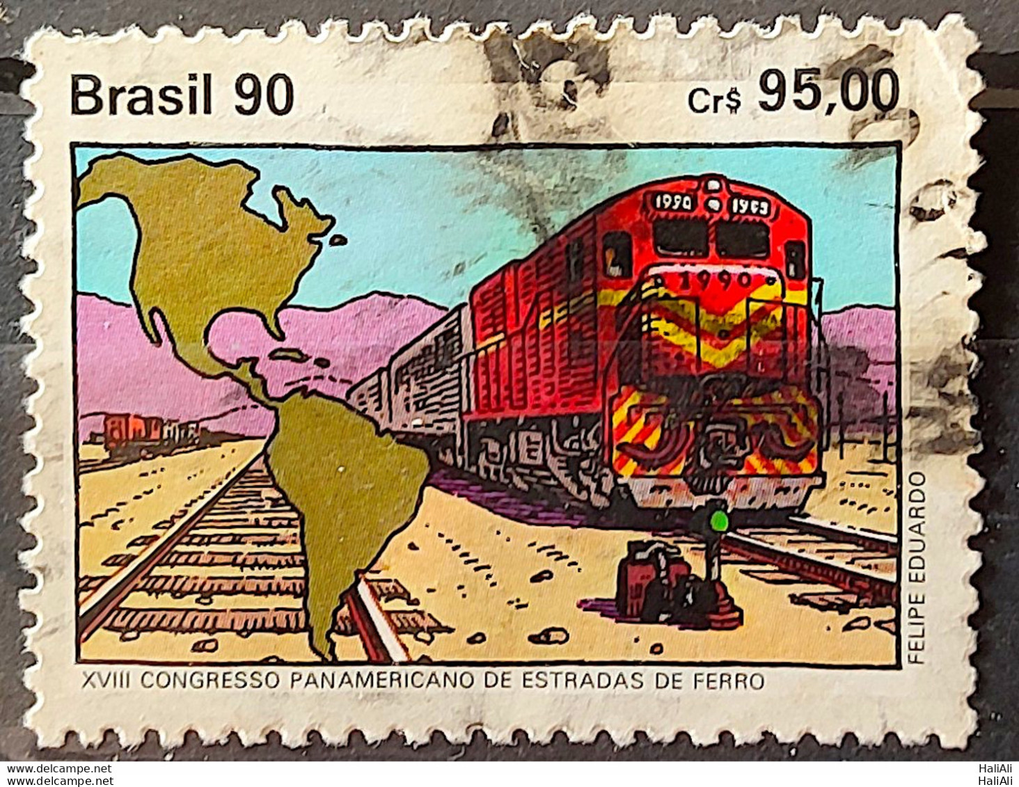 C 1696 Brazil Stamp Panamerican Congress Of Road Roads Map 1990 Circulated 2 - Gebruikt