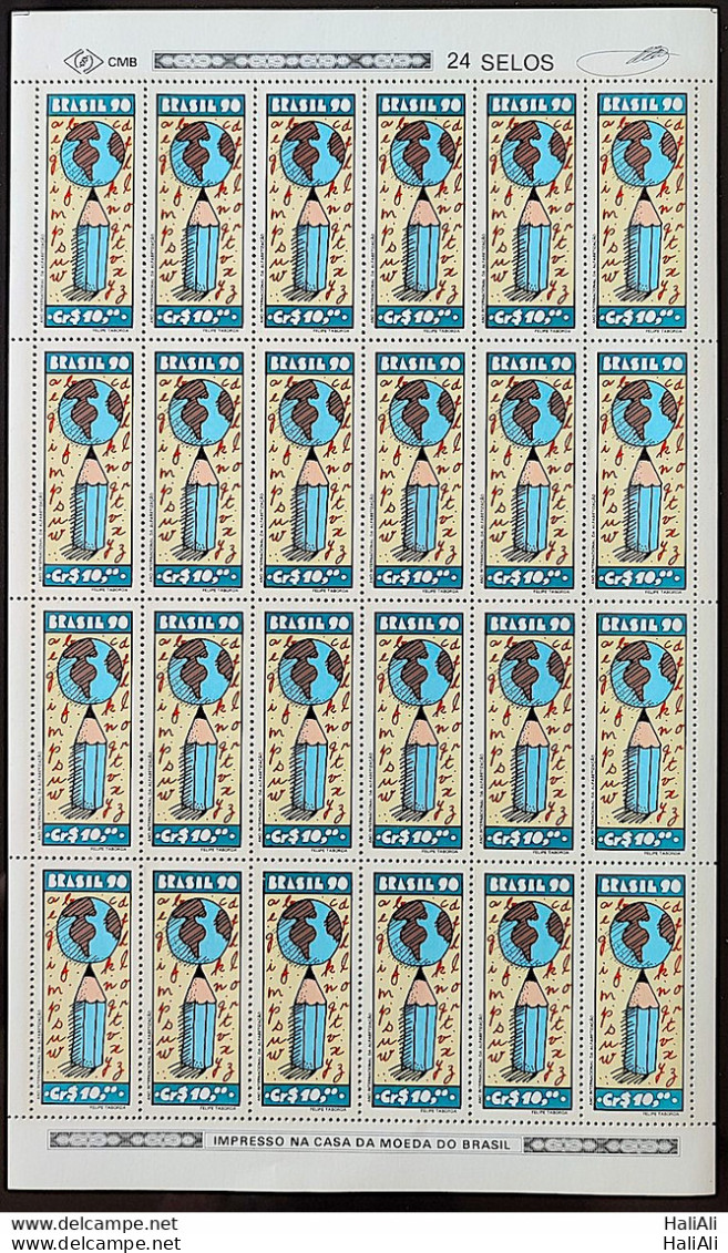 C 1694 Brazil Stamp International Year Of Alphabetizacao Education Map 1990 Sheet - Neufs