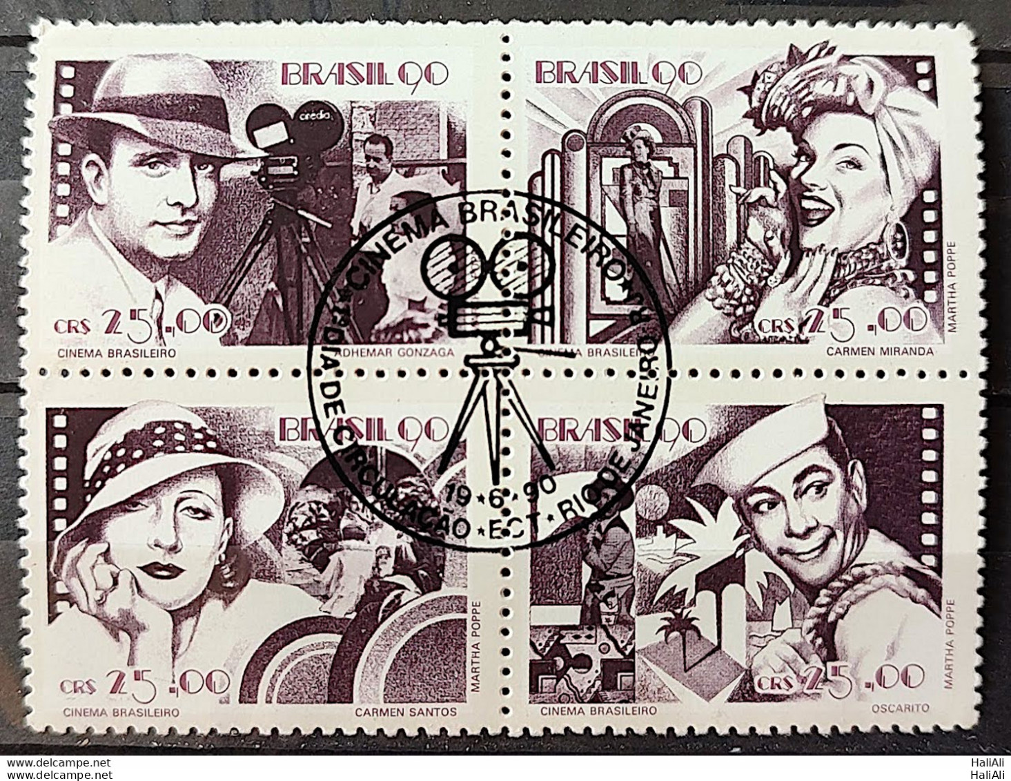 C 1687 Brazil Stamp Brazilian Cinema Gonzaga Carmen Miranda Occarito 1990 Complete Series CBC RJ - Nuevos