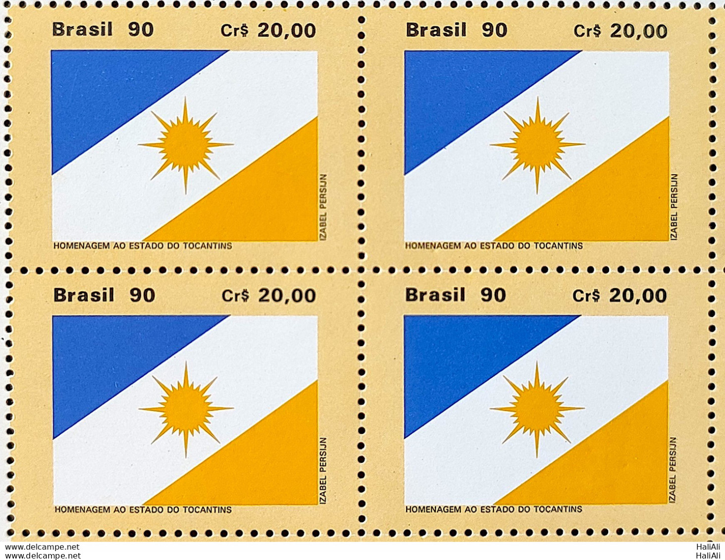 C 1685 Brazil Stamp Flag Of Tocantins 1990 Block Of 4 - Ungebraucht