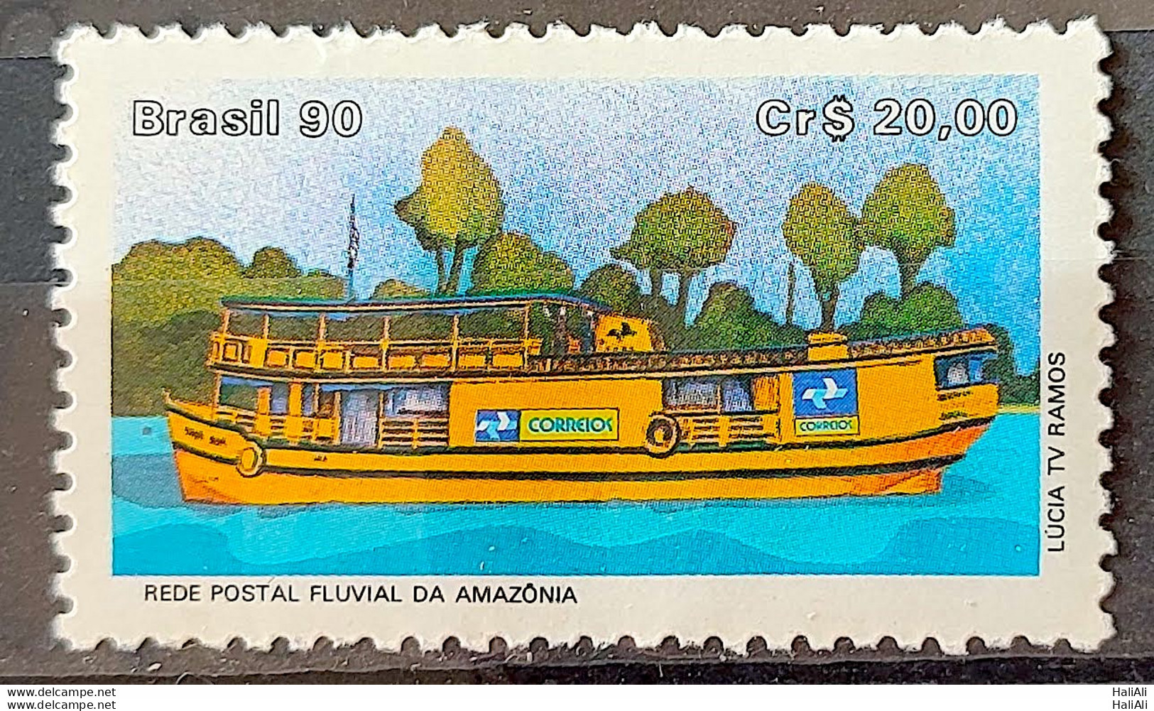 C 1677 Brazil Stamp Fluvial Postcard Of Amazonia Postal Service Ship 1990 - Ongebruikt