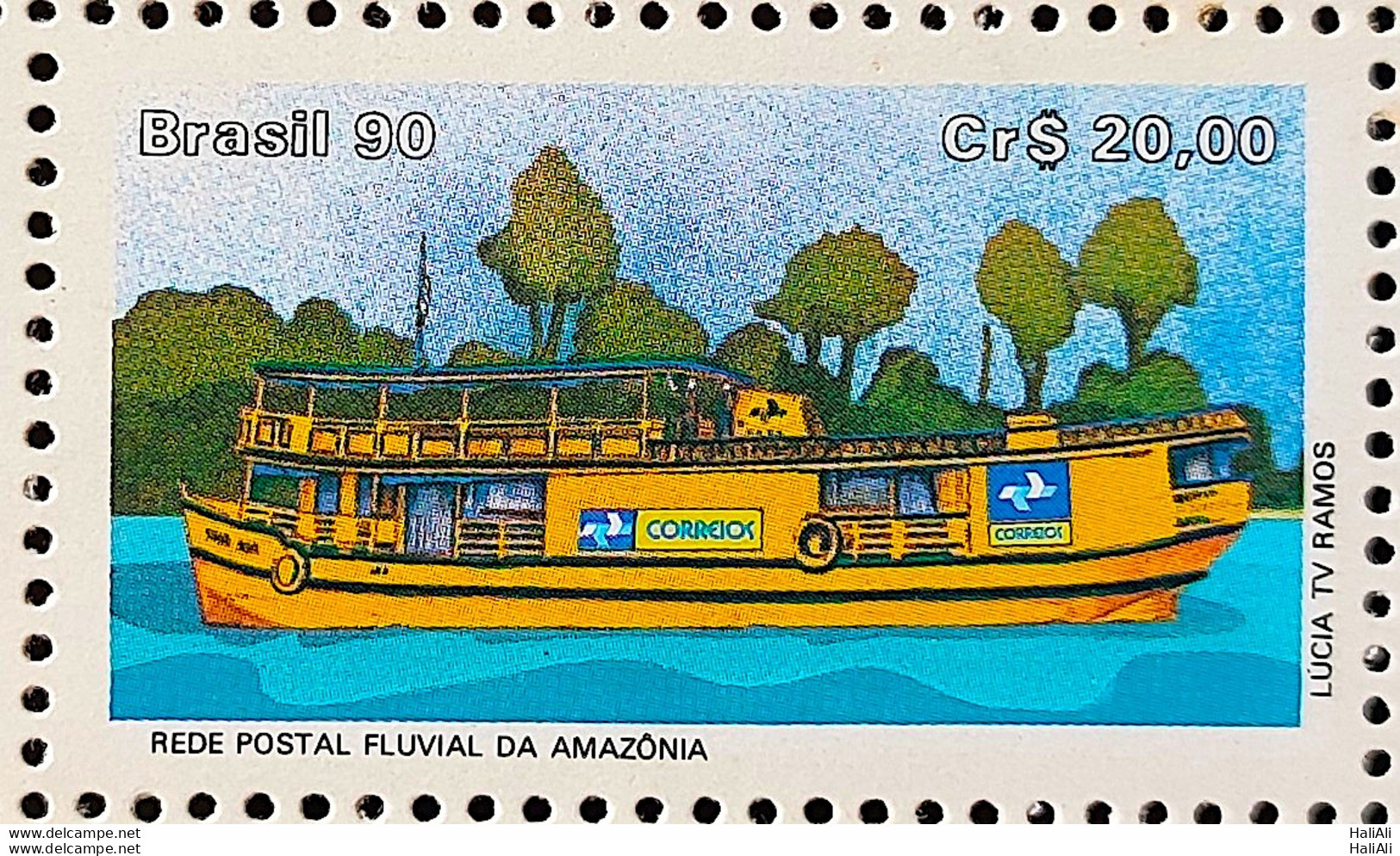 C 1677 Brazil Stamp Fluvial Postcard Of Amazonia Postal Service Ship 1990 1 - Ongebruikt