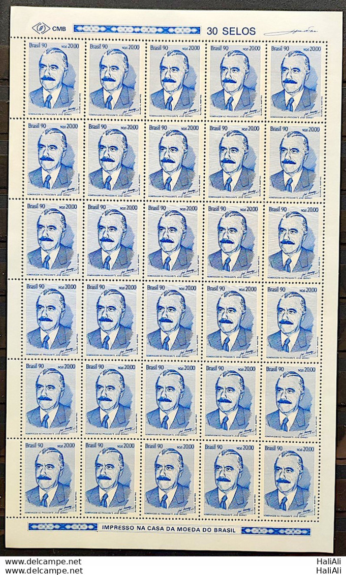 C 1674 Brazil Stamp President José Sarney Head Of State 1990 Sheet - Ungebraucht