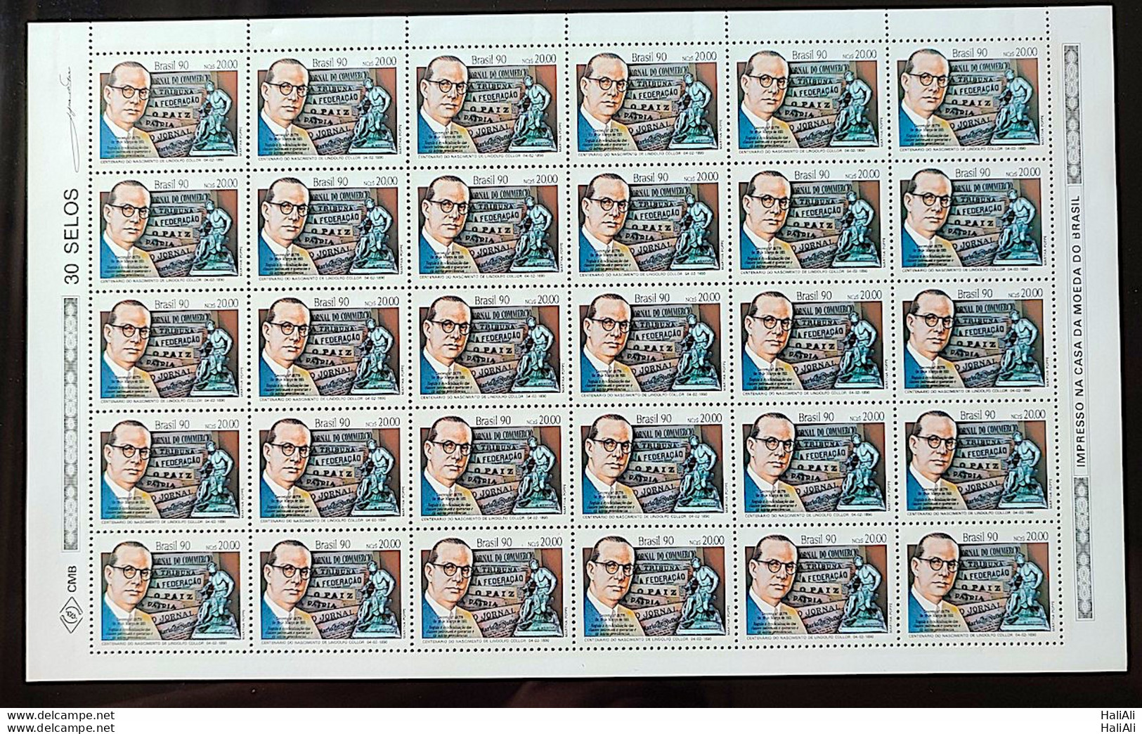 C 1673 Brazil Stamp 100 Years Lindolfo Collor Politics Journalism 1990 Sheet - Neufs