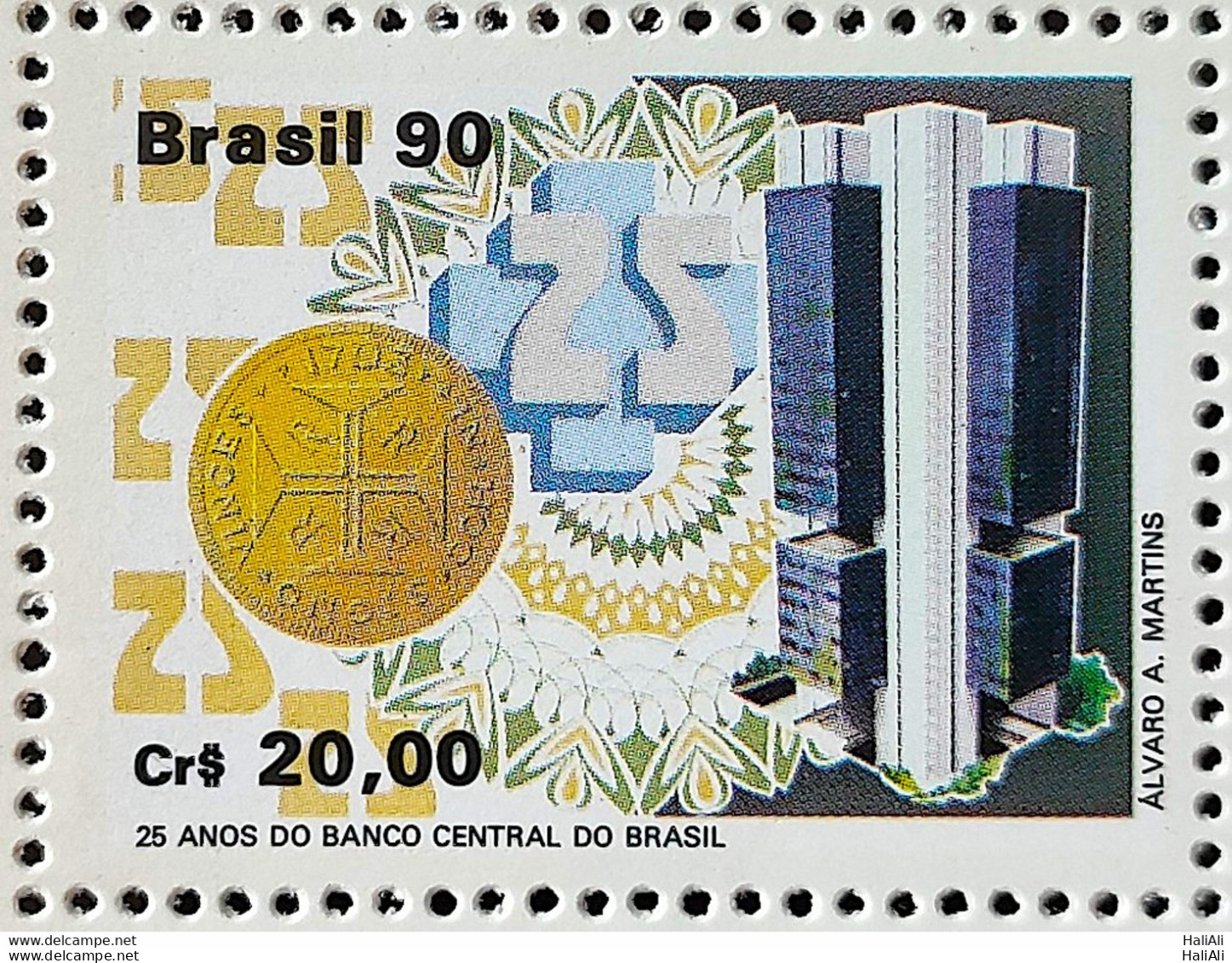 C 1675 Brazil Stamp 25 Years Central Bank Economy 1990 - Ungebraucht
